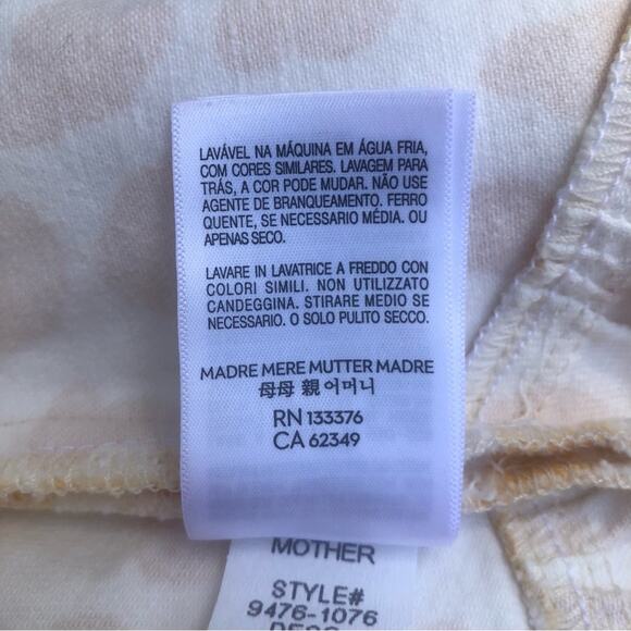 MOTHER NWT Women's Yellow/White Floral Leopard The Ruffle Denim Mini Skirt 26 - Picture 14 of 16